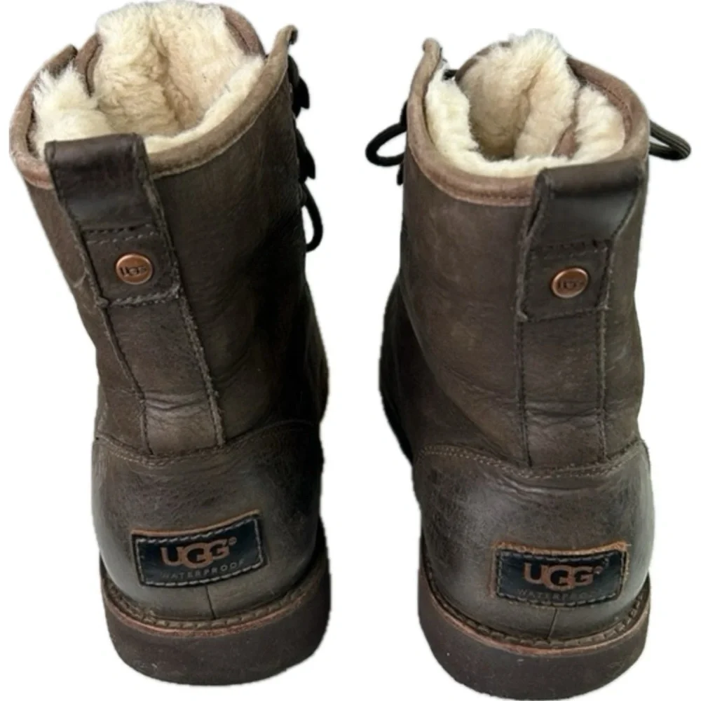 UGG Men's Hannen UGGpure-Lined Leather Waterproof Combat Boots